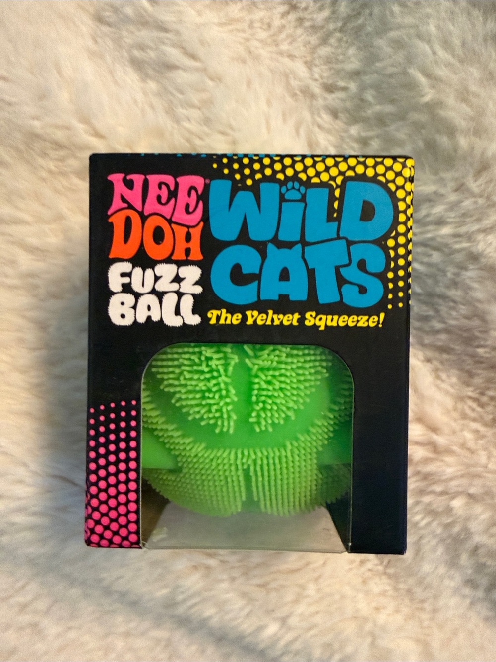 Nee Doh Wild Cats Fuzz Ball - Neon Green
